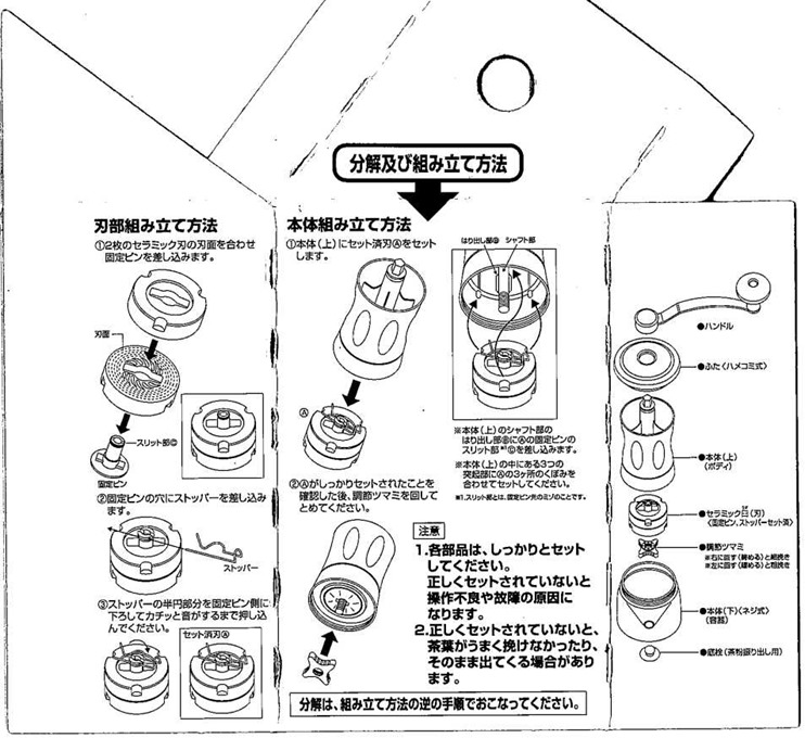 京セラ「お茶ミル」の説明書 - 京セラのセラミック「お茶ミル」を購入した！実体験ブログ